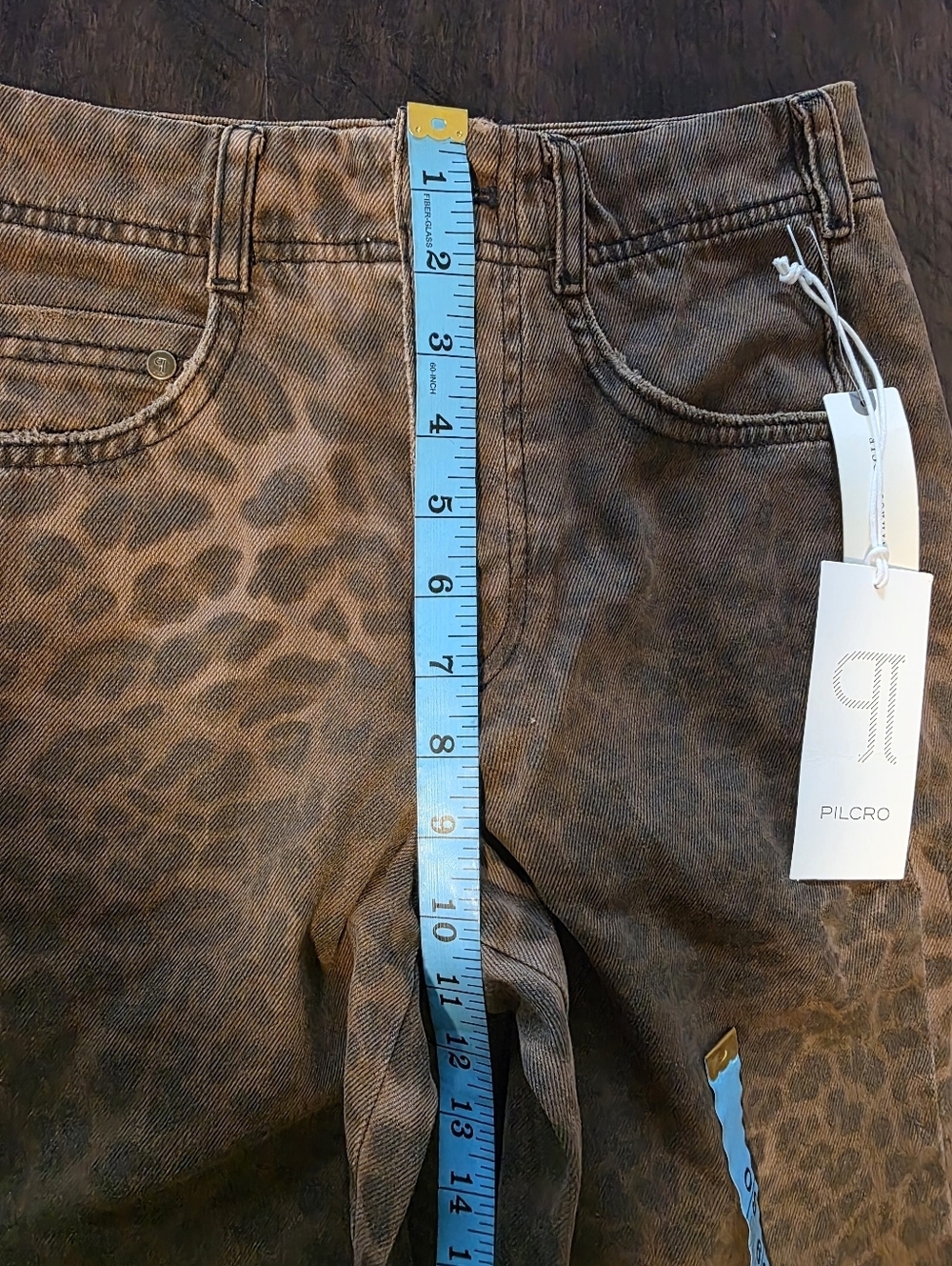 NWT The Adi Leopard Mid-Rise Flare Jeans by Pilcro, Animal Print, Size 23 Tall - Picture 9 of 14